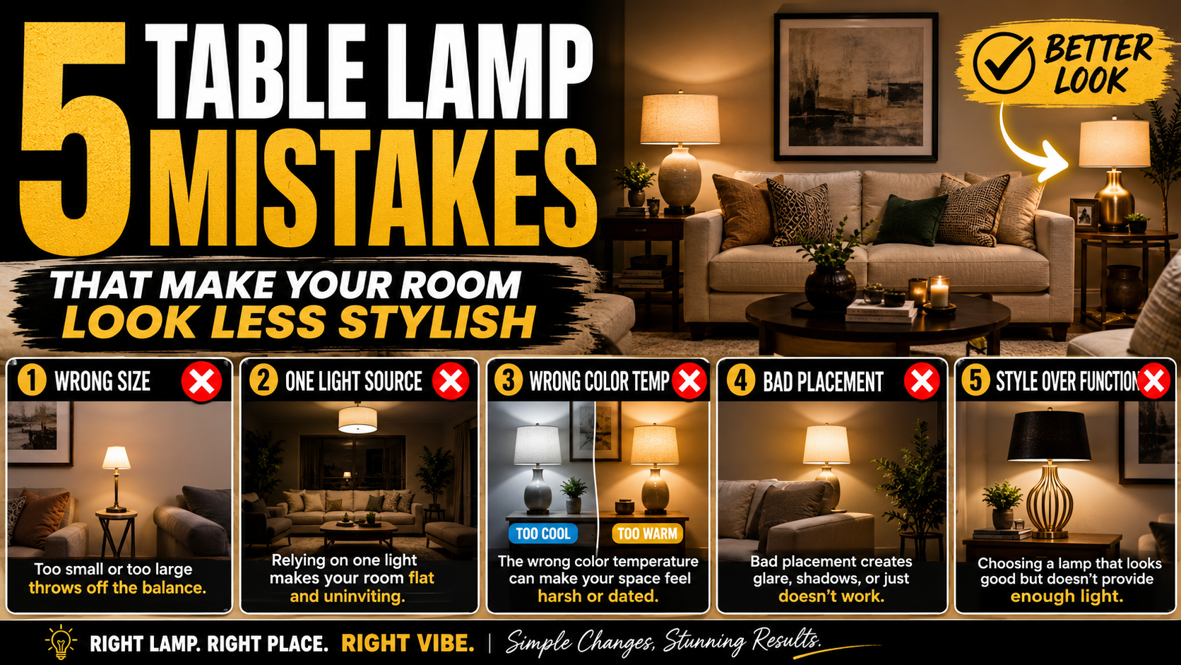 5 Common Table Lamp Mistakes That Make Your Room Look Less Stylish