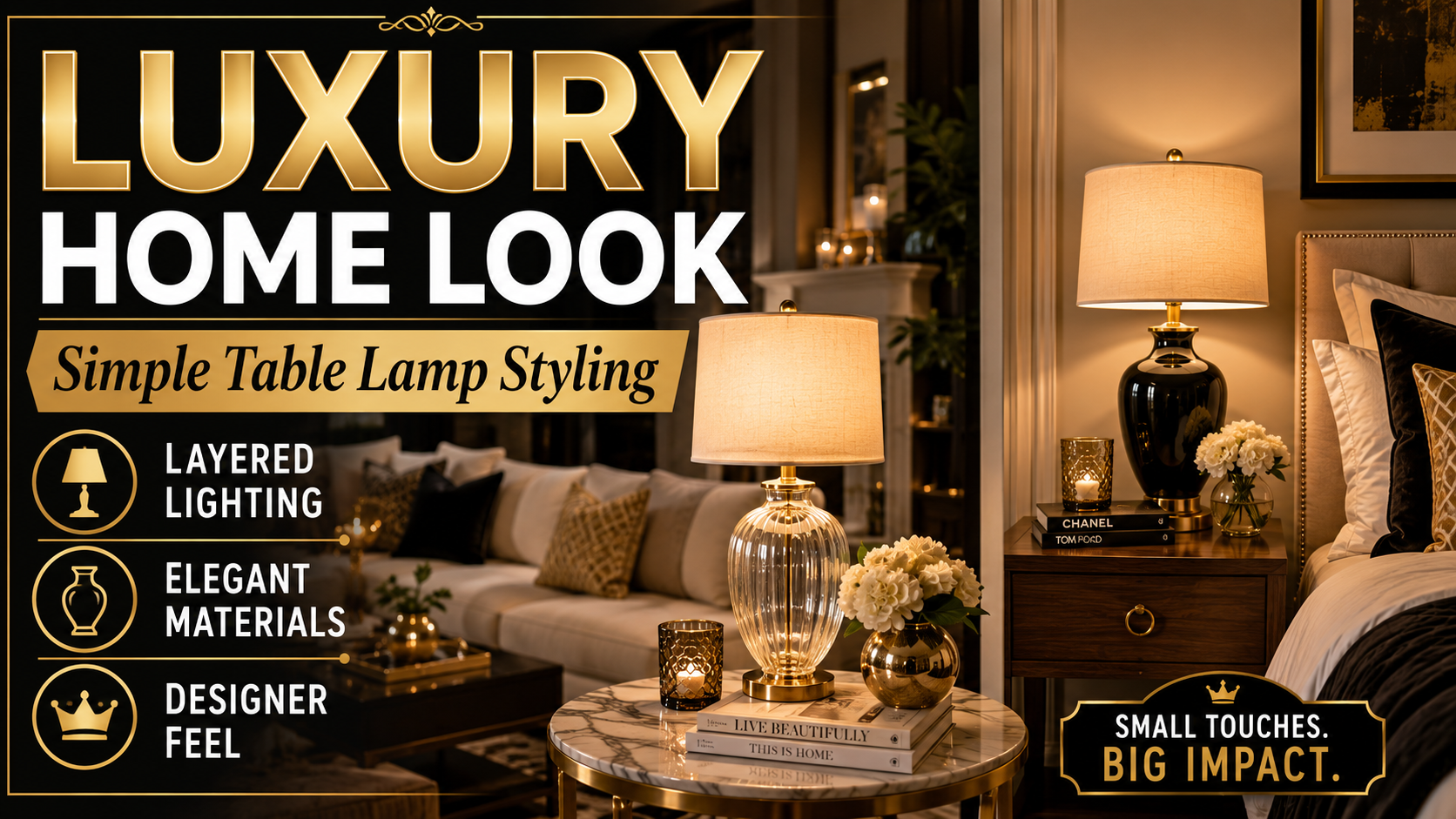 How to Create a Luxury Home Look with Simple Table Lamp Styling